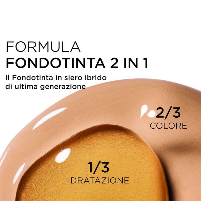 Focus sul mix di due texture: siero e fondotinta nella formula potenziata del fondotinta in siero di Clarins per una coprenza di nuova generazione.