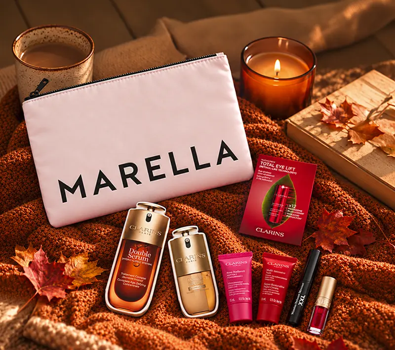 Il beauty kit in edizione limitata Clarins x Marella