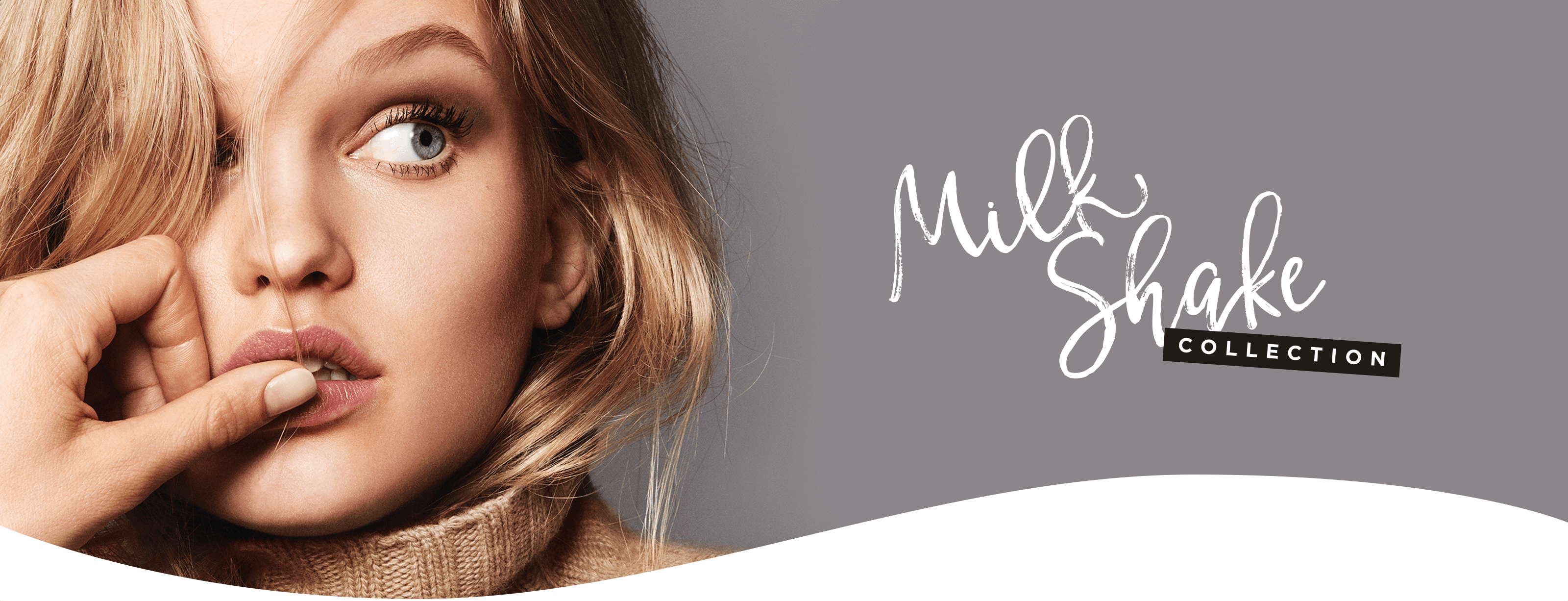 Modella e logo Milk Shake Collection