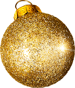 Decorazioni natalizie sullo sfondo con puntini ed elementi dorati