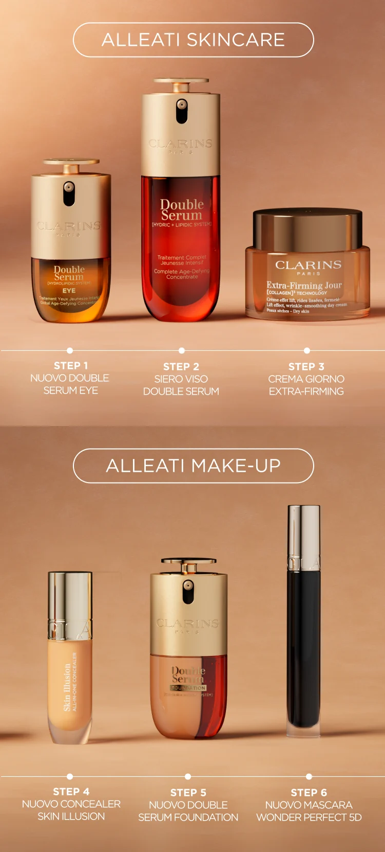 I best seller Clarins per una routine skin-longevity