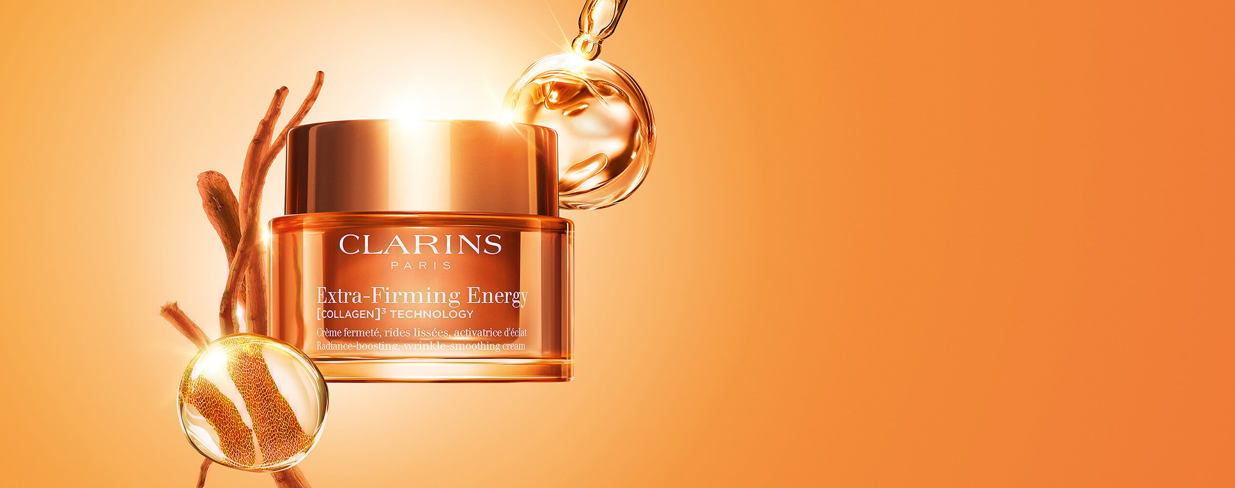 Extra-firming Energy Packshot on campaign's background